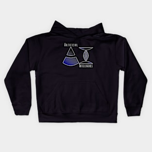 Artificial Intelligence | Geometric Letters Slogan Black Kids Hoodie